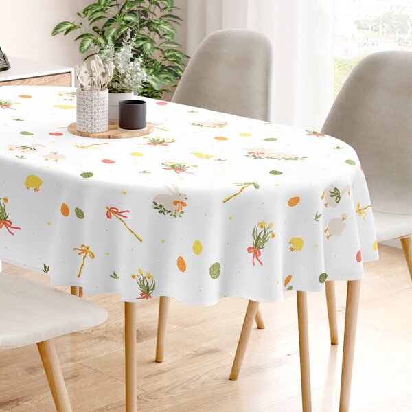 Goldea față de masă 100% bumbac solid - paștele tradițional - ovală 140 x 240 cm