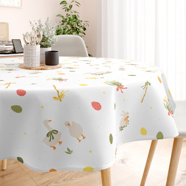 Goldea față de masă 100% bumbac solid - paștele tradițional - rotundă Ø 160 cm