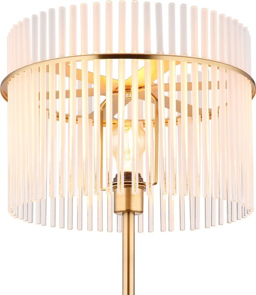 Globo Lighting Gorley lampă de podea 1x60 W alb-transparent-auriu 15698SM