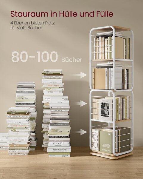 Biblioteca Vasagle Alb 43x43x158 cm