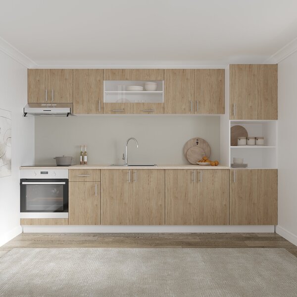 Corp haaus Karo, 2 Usi, Lemn Natural/Alb, 80 x 50 x 80 cm