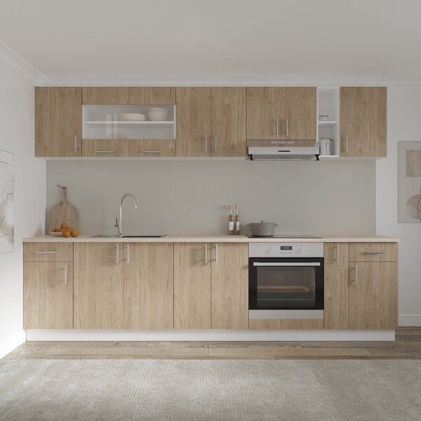 Corp haaus Karo, 2 Usi, Lemn Natural/Alb, 60 x 50 x 80 cm