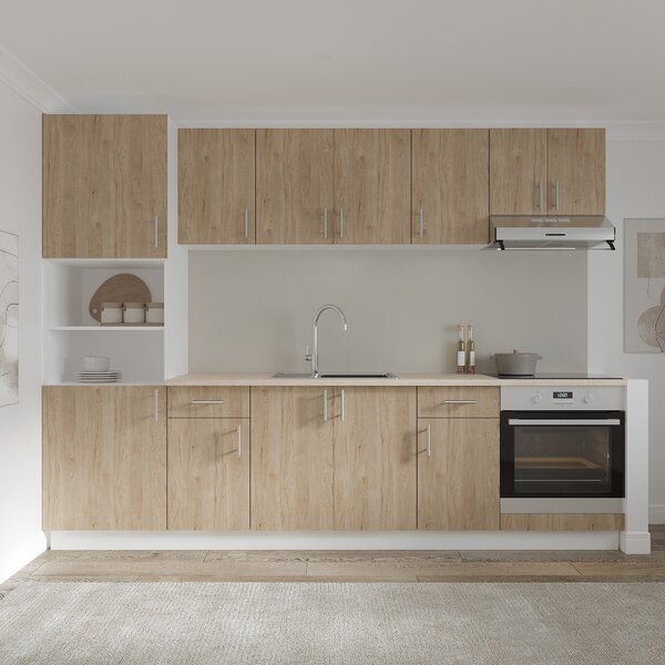 Set haaus V24, Lemn Natural/Alb, Blat Thermo 28 mm, L 280 cm