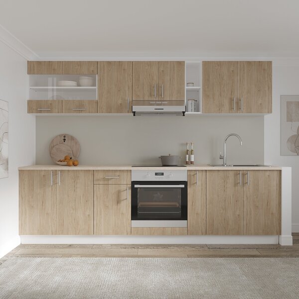 Corp haaus Karo, 2 Usi, Lemn Natural/Alb, 80 x 50 x 80 cm