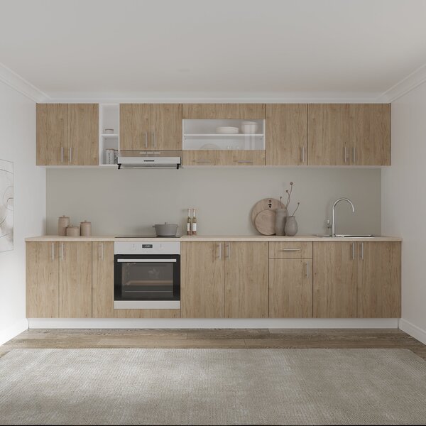 Corp haaus Karo, 2 Usi, Lemn Natural/Alb, 60 x 50 x 80 cm
