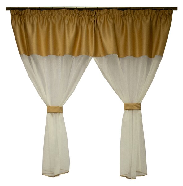 Perdea Velaria ivoire cu tafta cappuccino, 225x150 cm