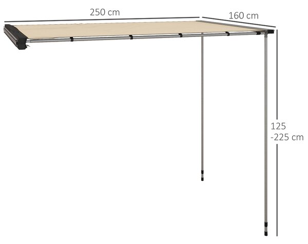 Outsunny Marchiza Laterala de 1,5 x 2,6m pentru Masina