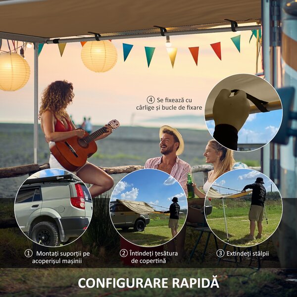 Outsunny Marchiza Laterala de 1,5 x 2,6m pentru Masina