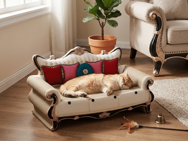 Culcus cu zgariat pentru pisica ROYAL PURR 59,5x27x33 cm, carton
