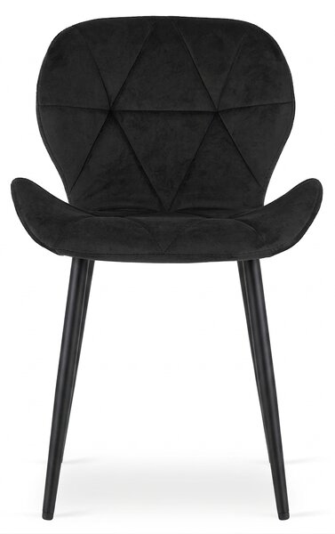 Scaun de masa MANGO VELVET cu picioare negre, negru