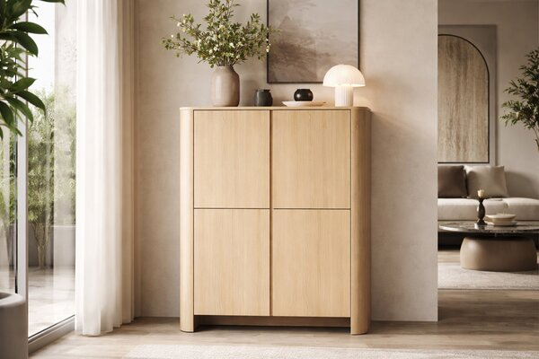 Comodă înaltă Sorrenti 103 cm - stejar Vicenza