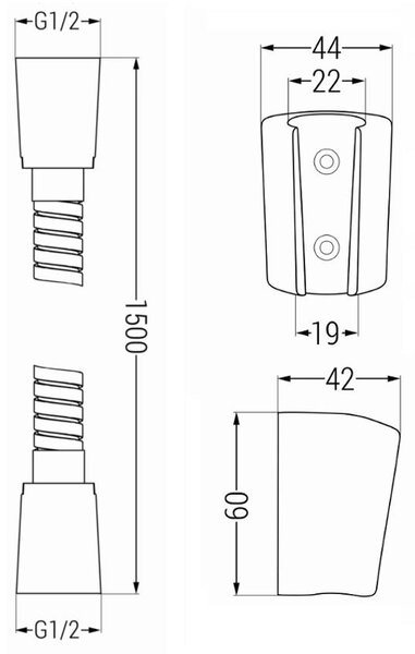 Accesorii Mexen - Set de duș manual 1 punct R-40, auriu, 785406052-50