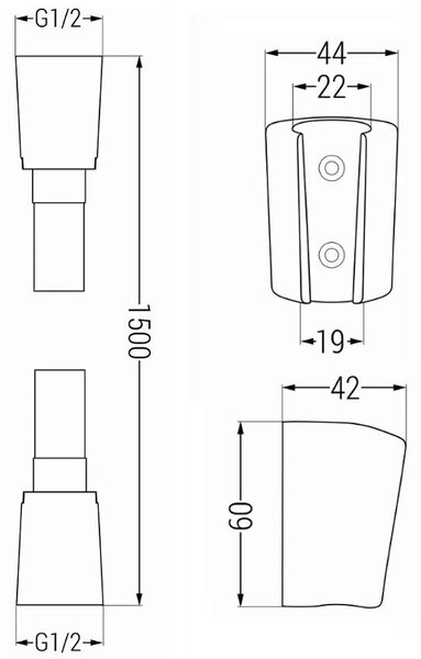 Accesorii Mexen - Set de duș manual 1 punct R-40, auriu, 785406052-50