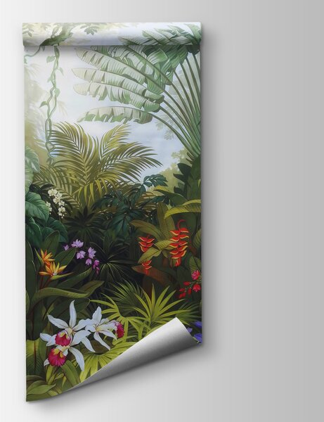 Fototapet Pictura de o pădure cu flori, Fototapet 3D, Fototapet populare, u02708 - Tapeko.ro