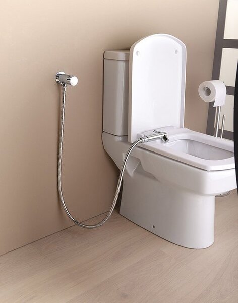 Sapho Sapho, Robinet de perete cu bideu de duș manual și blocare de siguranță, rotund, negru mat, SG107NE