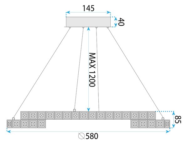 Lampa LED APP1770-CP CHROME 60cm