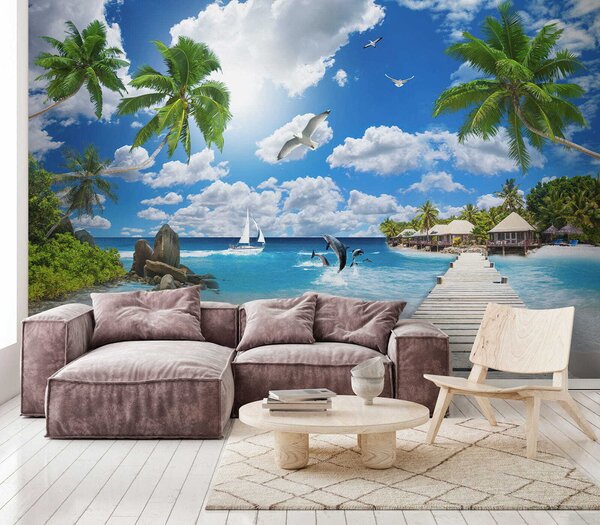 Tapet Insula Paradise, Fototapet Marea, u06969 : Uwalls.ro