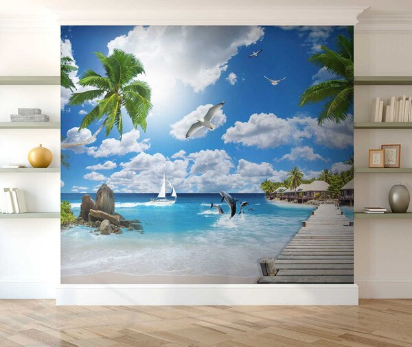 Tapet Insula Paradise, Fototapet Marea, u06969 : Uwalls.ro