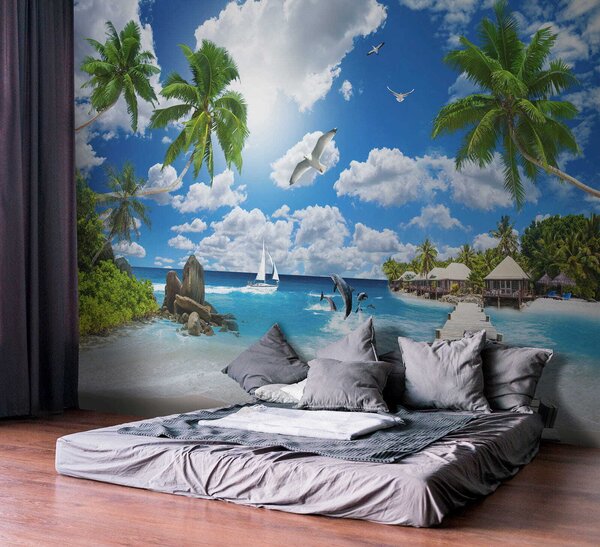 Tapet Insula Paradise, Fototapet Marea, u06969 : Uwalls.ro