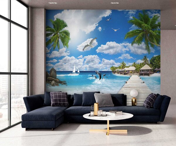 Tapet Insula Paradise, Fototapet Marea, u06969 : Uwalls.ro