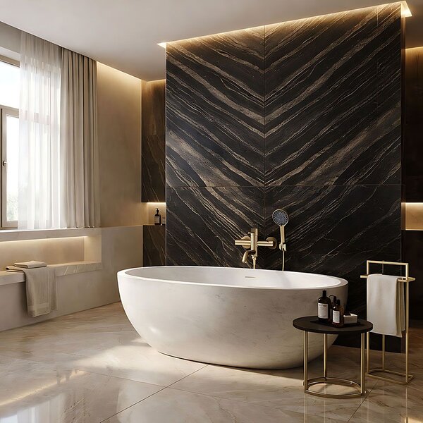 Baterie pentru cada Rea Lungo Stripe Gold Brush