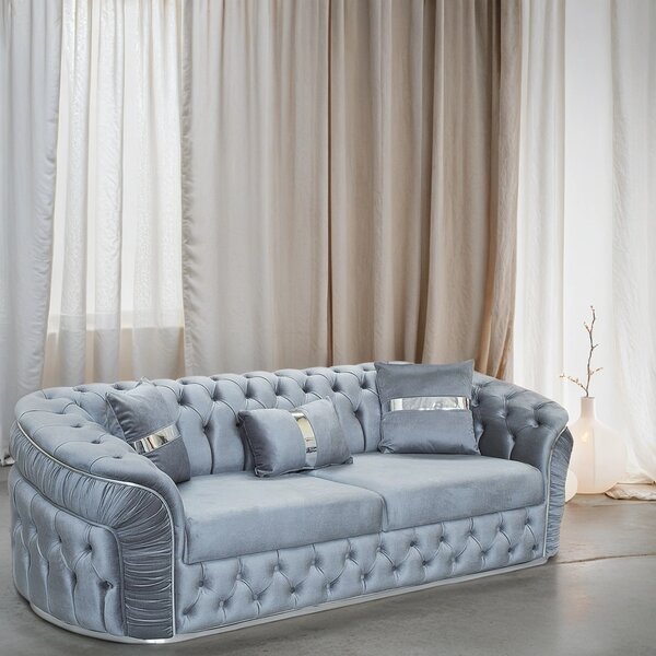 Canapea 3 locuri tapitat catifea stil modern Chesterfield EXTREME