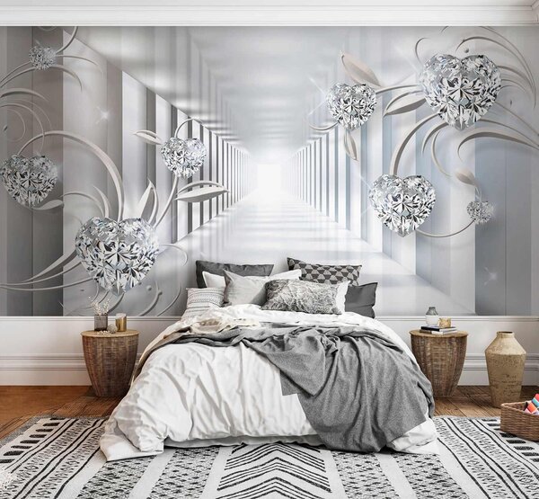 Tapet Inimi de diamant în tunel, Fototapet 3D, u07513 : Uwalls.ro