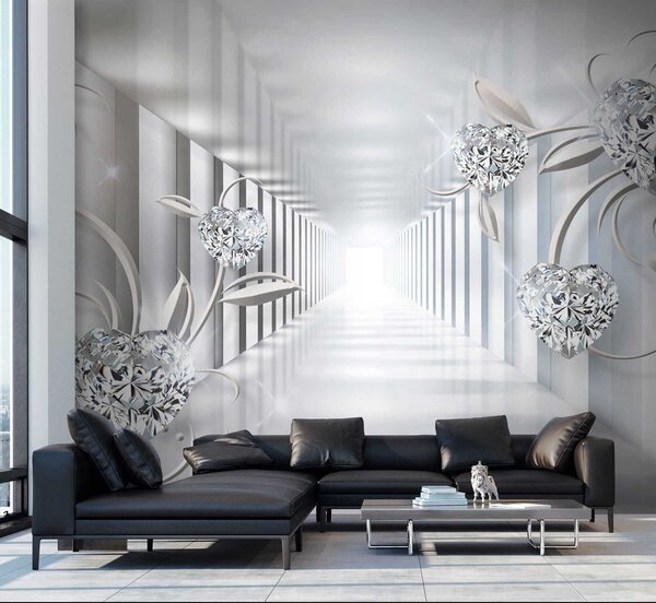 Tapet Inimi de diamant în tunel, Fototapet 3D, u07513 : Uwalls.ro