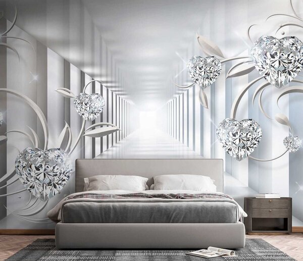 Tapet Inimi de diamant în tunel, Fototapet 3D, u07513 : Uwalls.ro