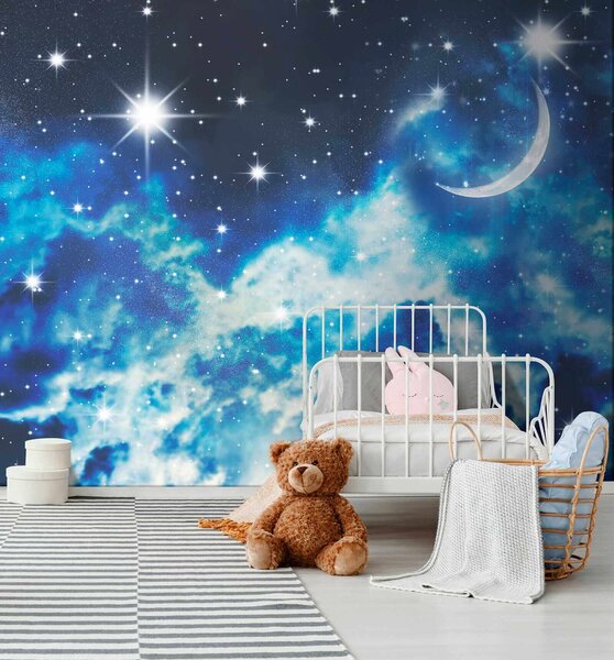 Fototapet Luna și stelele de pe cer, Fototapet designer, Fototapet populare, u07910 - Tapeko.ro