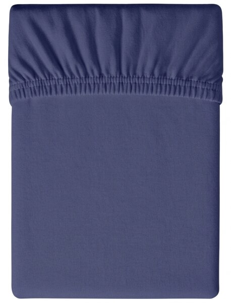 Cearsaf jersey albastru marin 90 x 200 cm