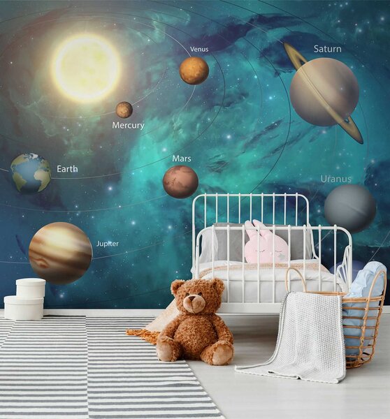 Fototapet Planetele din sistemul solar, Fototapet copii, Fototapet populare, u09074 - Tapeko.ro