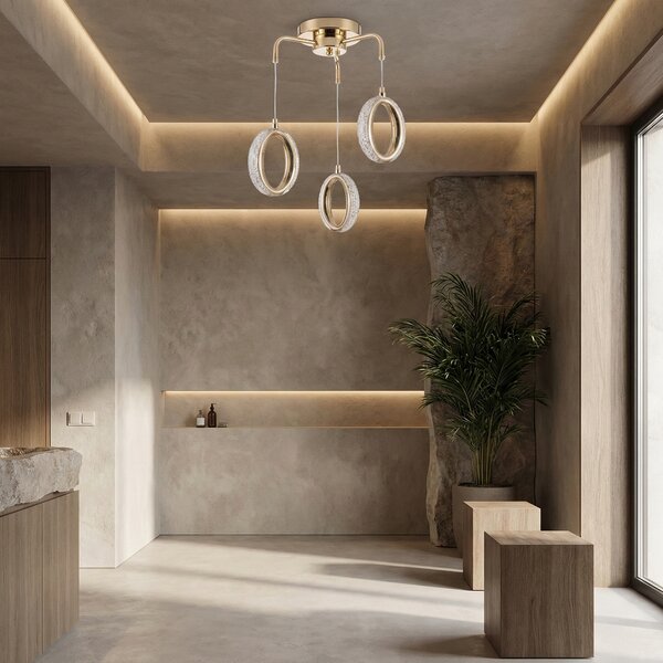 LAMPĂ LED SUSPENDATĂ DE TAVAN G176-3CP GOLD
