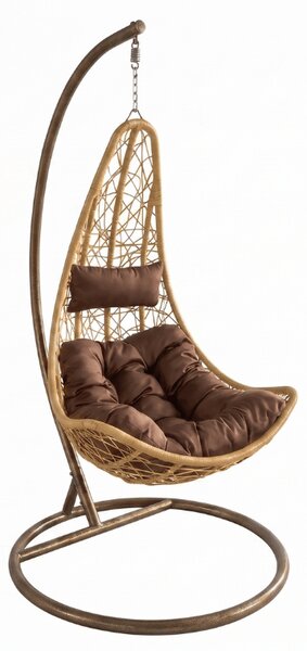 Scaun suspendat galben AMAZONIA cu suport