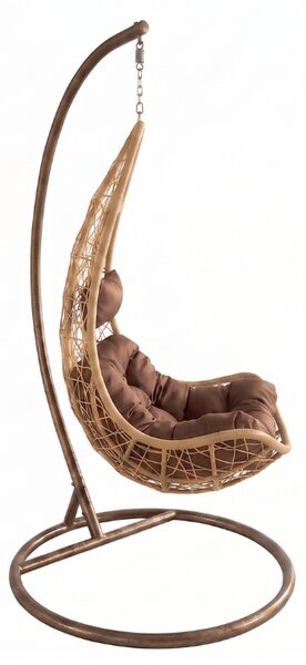 Scaun suspendat galben AMAZONIA cu suport