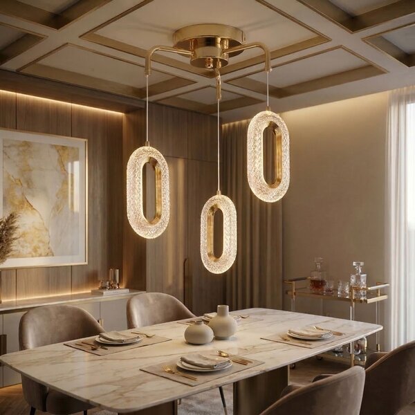 LAMPĂ LED SUSPENDATĂ DE TAVAN G173-3CP GOLD