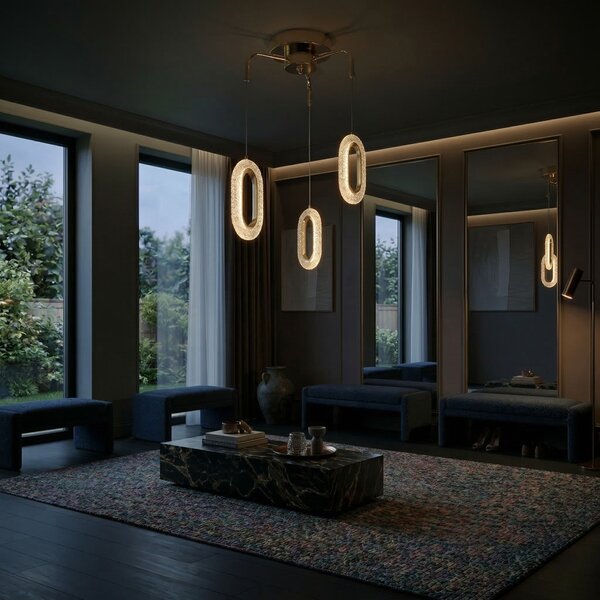 LAMPĂ LED SUSPENDATĂ DE TAVAN G173-3CP GOLD