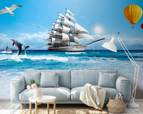 Fototapet Sailboat în ocean, Fototapet mare, Fototapet populare, u12020 - Tapeko.ro