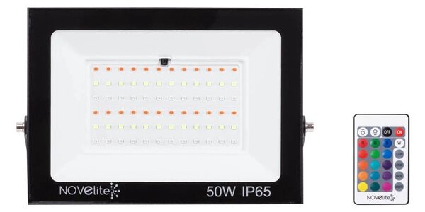 Proiector LED RGB 50W Novelite IP65 Exterior 195x30x140mm - Iluminat Arhitectural Multicolor pentru Fatade, Gradini si Design Modern Eficient