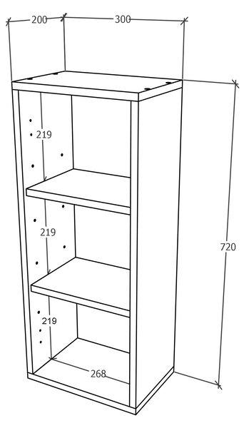 Corp haaus Zaria, Suspendat, 1 Usa, Alb lucios/Alb, MDF, L 30 x l 22 x H 72 cm