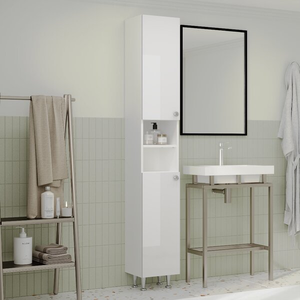Soldat haaus Zaria, 2 Usi, Alb lucios/Alb, MDF, L 30 x l 27 x H 190 cm