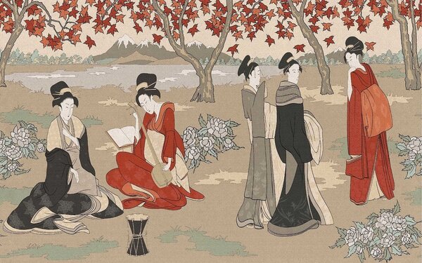 Fototapet Grup de femei în haine tradiționale japoneze, Fototapet designer, Fototapet populare, u13926 - Tapeko.ro