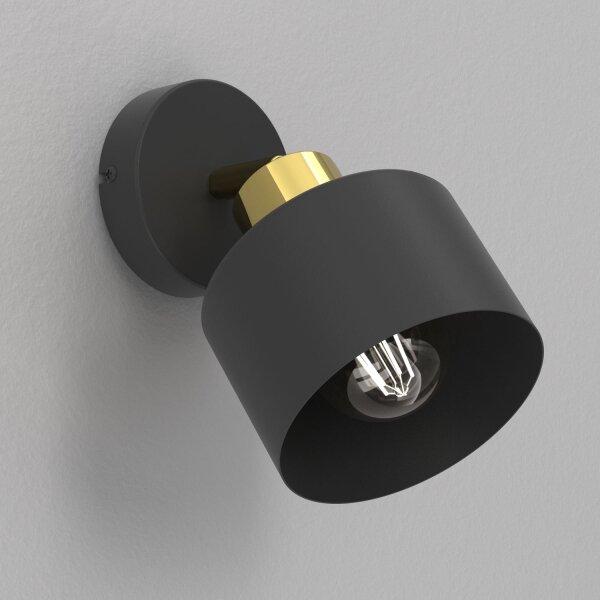 Aplica de perete tip spot PARKLA 1xE27/15W/230V negru/auriu