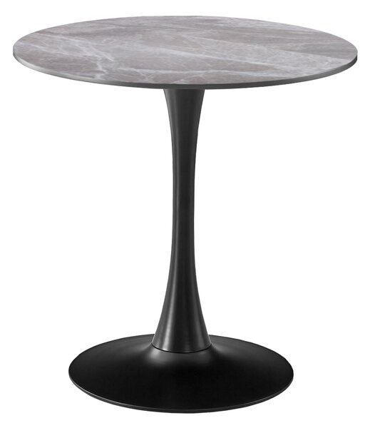 Masa 2HOME stil Tulip rotunda, Marble Gri, picior fix, 60*70cm