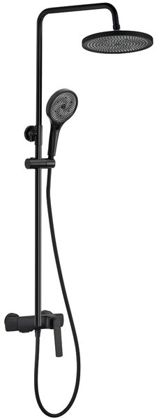 Rea Rebel, set cadă de duș cu duș cu ploaie și duș manual, negru mat, REA-P2416