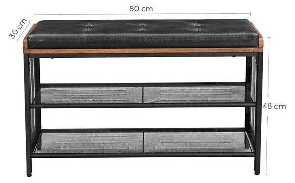 Dulap de pantofi cu scaun din lemn LOFT