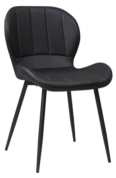 Set masă extensibilă Viena Albă cu 6 Scaune Piele Topaz Negru