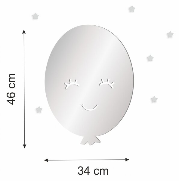 Oglindă decorativă de perete pentru copii cu un motiv de baloane fericite