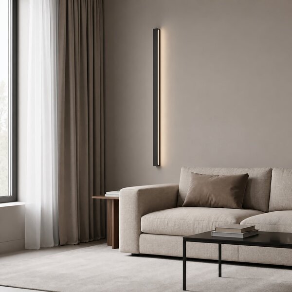 Lucande Aplică LED Kinsley, 90 cm, negru, dimabil, CCT, reglabil, Negru, Camera de zi / sufragerie, Metal, Modern