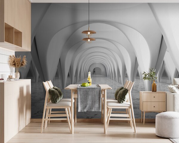 Fototapet Cameră albă cu tavan arcuit, Fototapet 3D, Fototapet populare, u20653 - Tapeko.ro